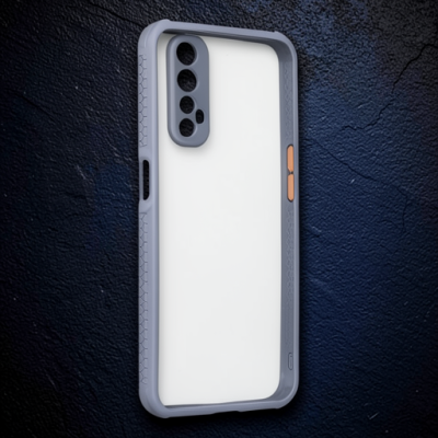 Realme 7 Kılıf Miami Şeffaf Silikon - Gri