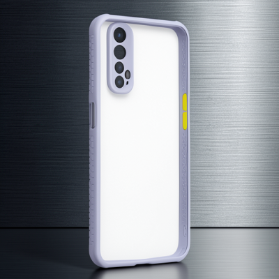 Realme 7 Kılıf Miami Şeffaf Silikon - Lila