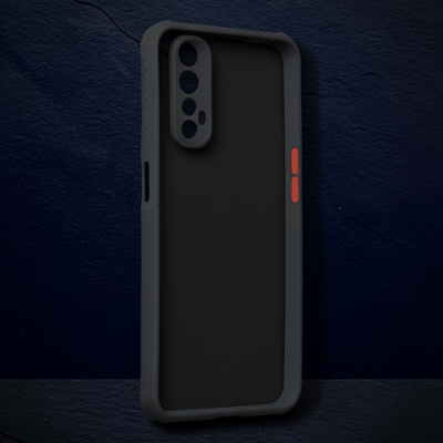 Realme 7 Kılıf Miami Şeffaf Silikon - Siyah