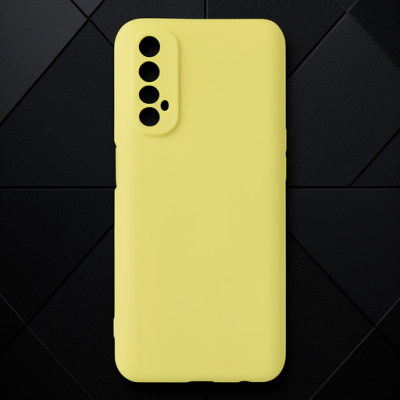 Realme 7 Kılıf Nano İçi Kadife Silikon - Sarı