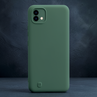 Realme C11 2021 Kılıf Nano İçi Kadife Silikon - Koyu Yeşil