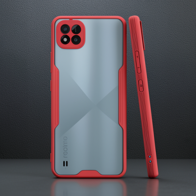 Realme C11 2021 Kılıf Platin Silikon - Kırmızı