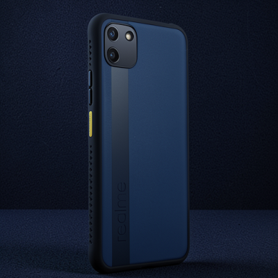 Realme C11 Kılıf Miami Şeffaf Silikon - Lacivert