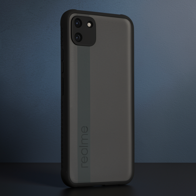 Realme C11 Kılıf Miami Şeffaf Silikon - Siyah
