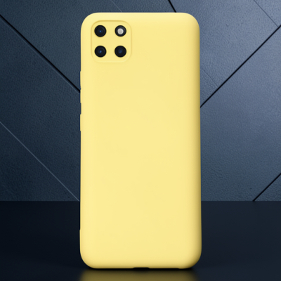 Realme C11 Kılıf Nano İçi Kadife Silikon - Sarı