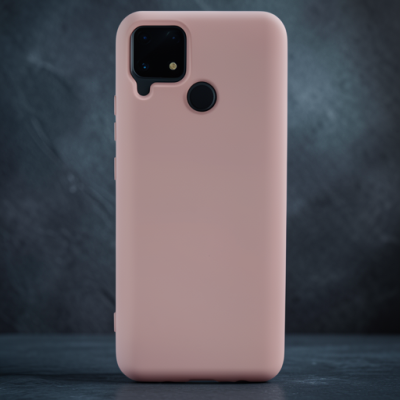 Realme C15 Kılıf Nano İçi Kadife Silikon - Pudra