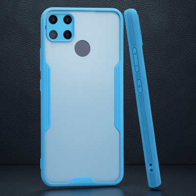 Realme C15 Kılıf Platin Silikon - Mavi
