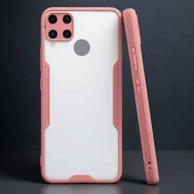 Realme C15 Kılıf Platin Silikon - Pembe