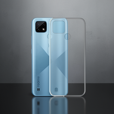 Realme C21 Kılıf Deluxe 2mm Şeffaf Silikon - Şeffaf