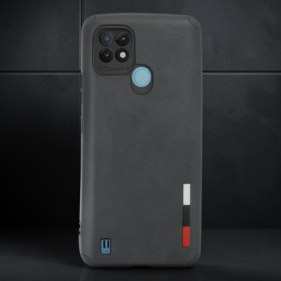 Realme C21 Kılıf Loop Deri Silikon - Siyah