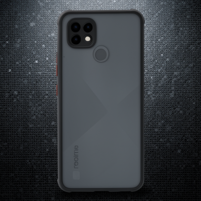 Realme C21 Kılıf Miami Şeffaf Silikon - Siyah