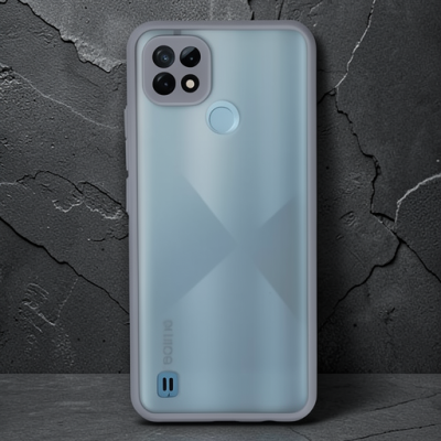 Realme C21 Kılıf Montreal Silikon Kapak - Gri