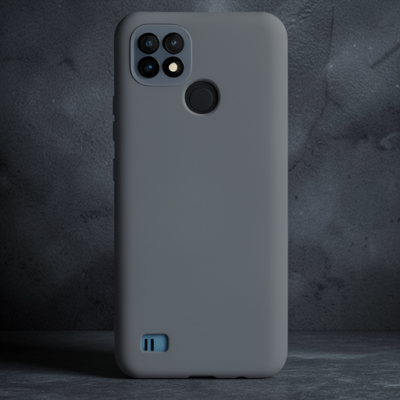 Realme C21 Kılıf Nano İçi Kadife Silikon - Gri