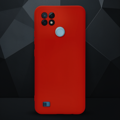 Realme C21 Kılıf Nano İçi Kadife Silikon - Kırmızı