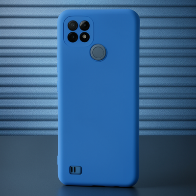 Realme C21 Kılıf Nano İçi Kadife Silikon - Mavi