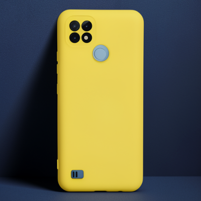 Realme C21 Kılıf Nano İçi Kadife Silikon - Sarı