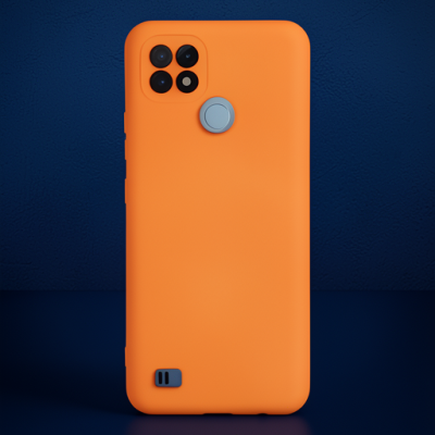 Realme C21 Kılıf Nano İçi Kadife Silikon - Turuncu
