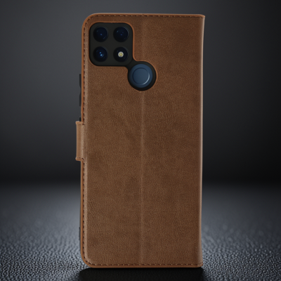 Realme C25 Kılıf Trend S Plus Kapaklı Kılıf - Taba