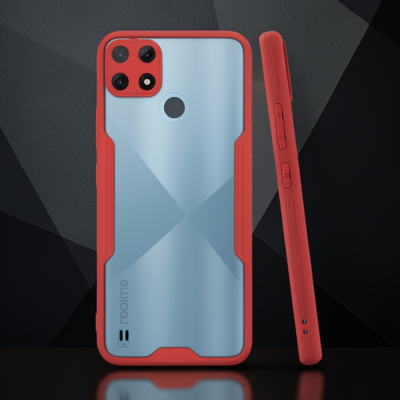 Realme C25y Kılıf Platin Silikon - Kırmızı
