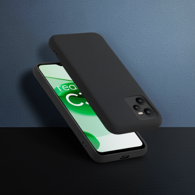 Realme C35 Kılıf First Silikon - Siyah