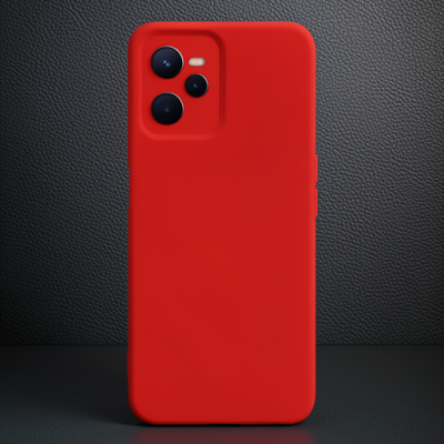 Realme C35 Kılıf Nano İçi Kadife Silikon - Kırmızı