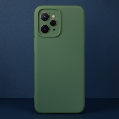 Realme C35 Kılıf Nano İçi Kadife Silikon - Koyu Yeşil