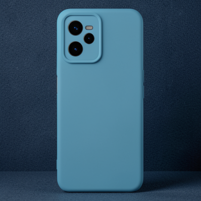 Realme C35 Kılıf Nano İçi Kadife Silikon - Mavi