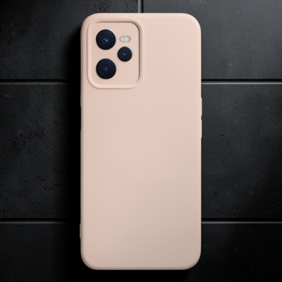 Realme C35 Kılıf Nano İçi Kadife Silikon - Pudra