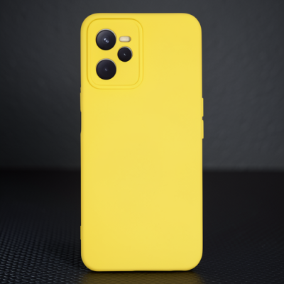 Realme C35 Kılıf Nano İçi Kadife Silikon - Sarı