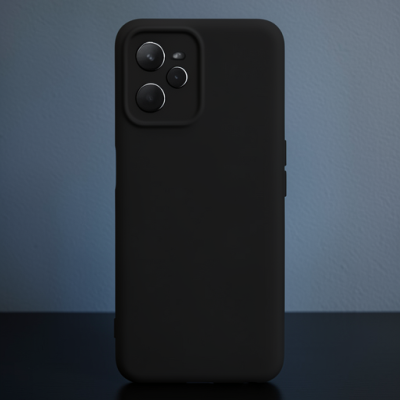 Realme C35 Kılıf Nano İçi Kadife Silikon - Siyah