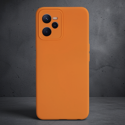 Realme C35 Kılıf Nano İçi Kadife Silikon - Turuncu