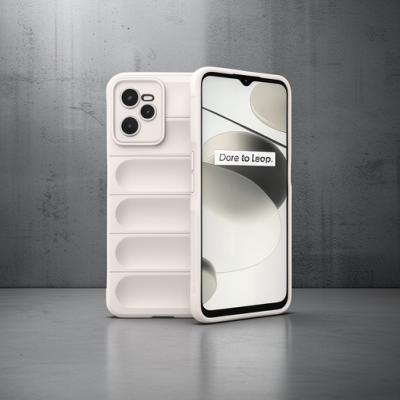 Realme C35 Kılıf Optimum Silikon - Krem