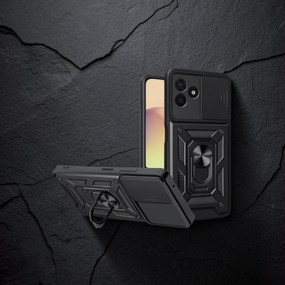 Realme C53 Kılıf Pars Lens Yüzüklü Silikon - Siyah