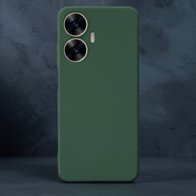 Realme C55 Kılıf First Silikon - Koyu Yeşil