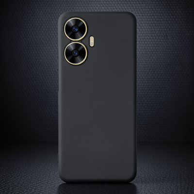 Realme C55 Kılıf First Silikon - Siyah