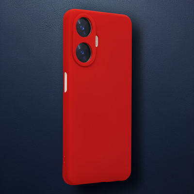 Realme C55 Kılıf Nano İçi Kadife Silikon - Kırmızı