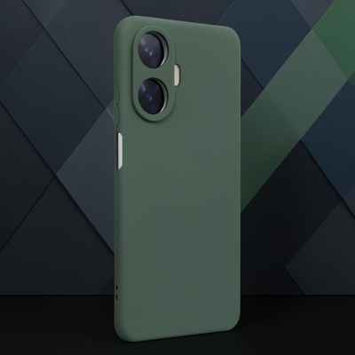 Realme C55 Kılıf Nano İçi Kadife Silikon - Koyu Yeşil