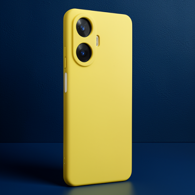 Realme C55 Kılıf Nano İçi Kadife Silikon - Sarı