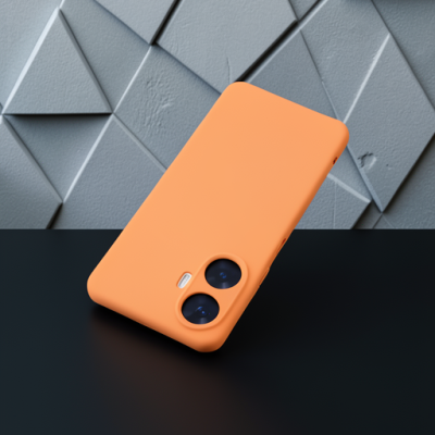 Realme C55 Kılıf Nano İçi Kadife Silikon - Turuncu