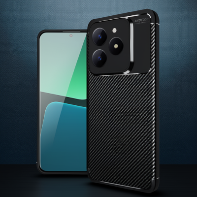 Realme C61 Kılıf Auto Focus Karbon Kapak - Siyah