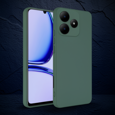 Realme C61 Kılıf First Silikon - Koyu Yeşil