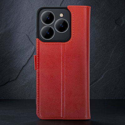 Realme C63 Kılıf Trend S Plus Kapaklı Kılıf - Kırmızı