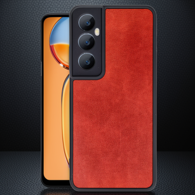 Realme C65 Kılıf Aras Deri Kapak - Kırmızı