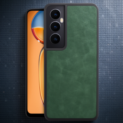 Realme C65 Kılıf Aras Deri Kapak - Koyu Yeşil