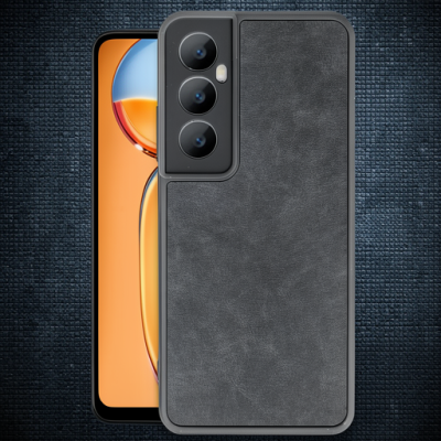 Realme C65 Kılıf Aras Deri Kapak - Siyah