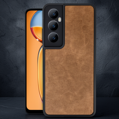 Realme C65 Kılıf Aras Deri Kapak - Taba