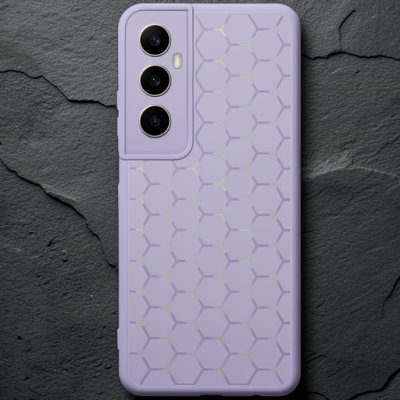 Realme C65 Kılıf Petek Silikon Kapak - Lila