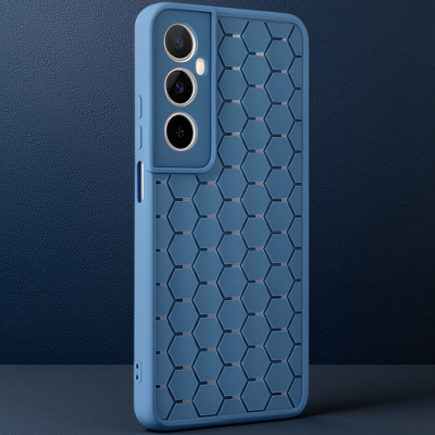 Realme C65 Kılıf Petek Silikon Kapak - Mavi