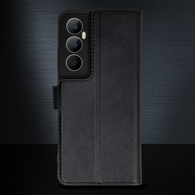 Realme C65 Kılıf Trend S Plus Kapaklı Kılıf - Siyah