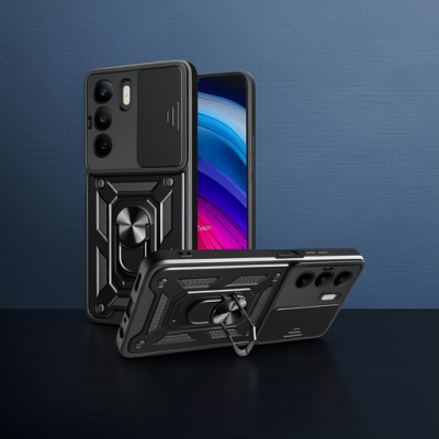 Realme C75 4g Kılıf Pars Lens Yüzüklü Silikon - Siyah
